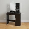 thumbnail image 3 of HOMCOM Coiffeuse, Table de Maquillage avec Miroir et Étagères de Rangement, Noir, 3 of 10