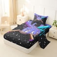 thumbnail image 2 of Erosebridal Purple Dripping Black Grid Purple & Cyan Baseball & Bat Graphic Twin Sheet Sets 3pcs, Sport Graphic Bedding for Boys And Girls Kids,Super Cozy Room Decor, 2 of 5