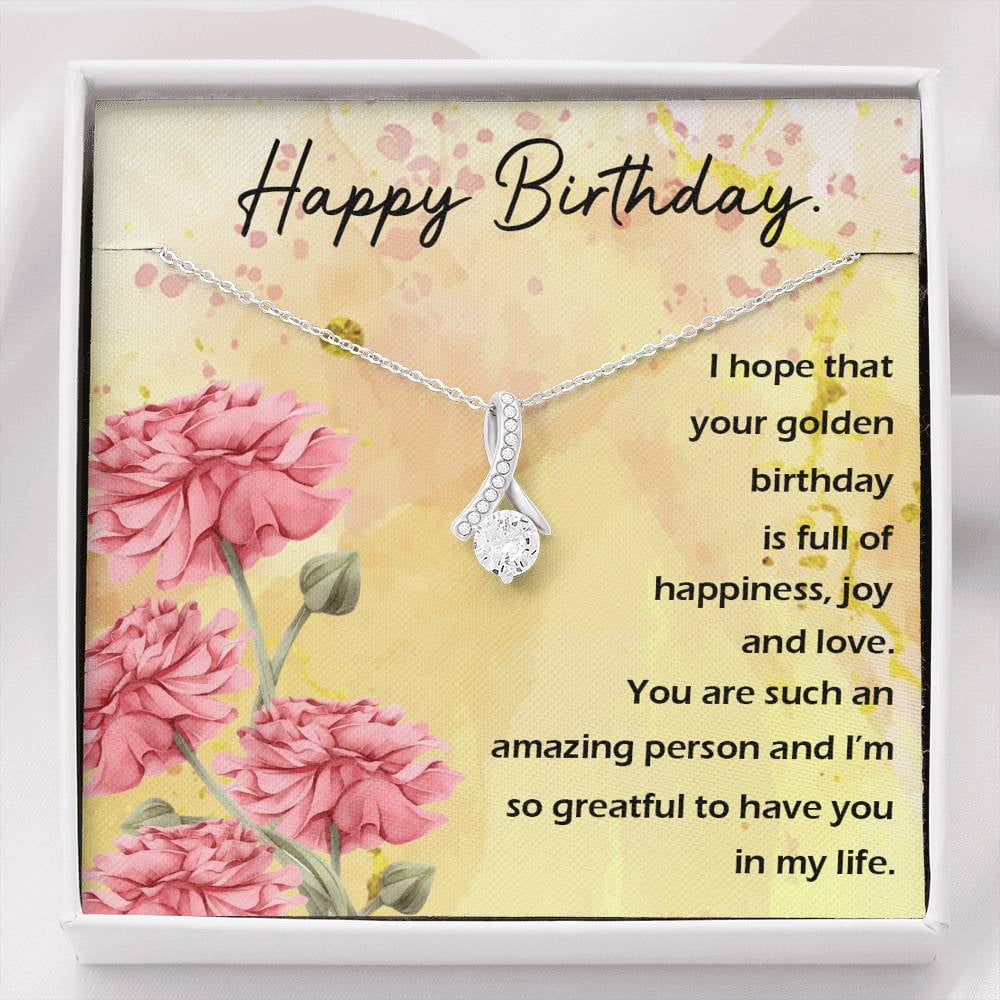 Happy Birthday - Alluring Beauty Necklace - Golden Birthday Gift, For  Sister, Daughter - Walmart.com