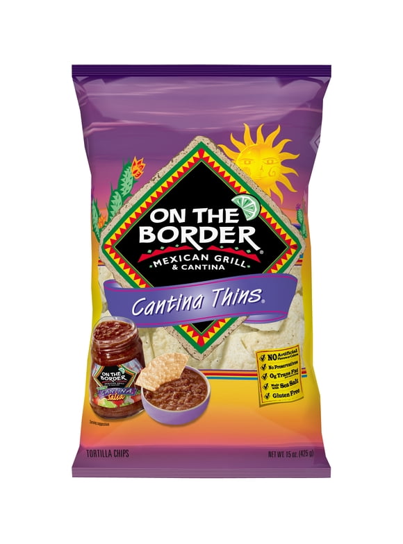 15 oz On The Border Cantina Thins Fiesta Size Tortilla Chips