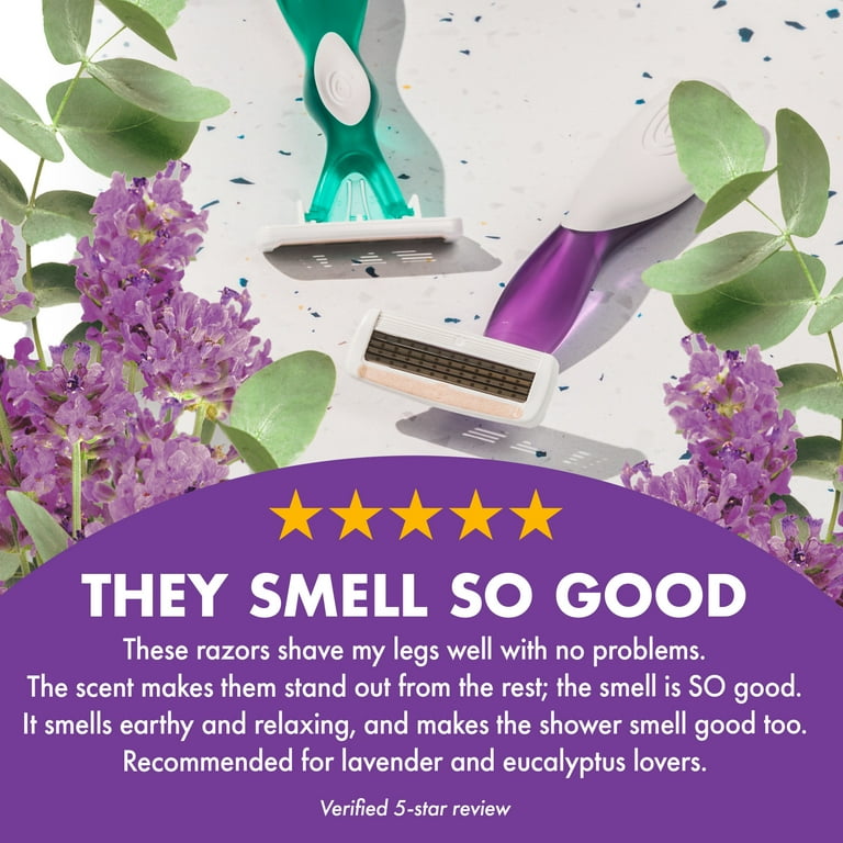 BIC Women's Disposable Razors with 4 Blades Lavender Eucalyptus