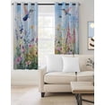 thumbnail image 2 of Spring Floral Blackout Curtains for Bedroom Living Room Darkening Curtains 96 Inches Long Summer Botanical Hummingbird Window Curtain 2 Panels Set Insulated Window Treatment Grommet Drapes 52"x96", 2 of 9