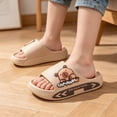 thumbnail image 5 of Boys Girls Sporty Slippers Kids Open Toe Thick Sole Slides Lightweight Sandals for Summer Daily Play Khaki Size 9.5-10 Years, 5 of 6