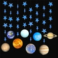 thumbnail image 2 of Galaxy Solar System Hanging Paper Decoration, Outer Space Paper Garland Flower Party Streamers, Plant with Blue Star Hanging for Kids Bedroom Decor，Birthday PartySupplies,8 Strings X 4.3ft, 2 of 7