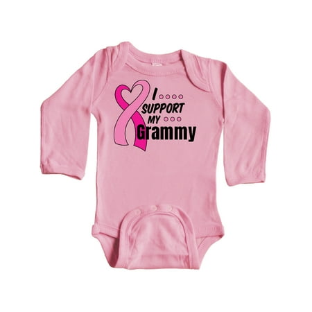 

Inktastic Breast Cancer Awareness I Support My Grammy with Pink Ribbon Gift Baby Boy or Baby Girl Long Sleeve Bodysuit