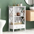thumbnail image 2 of Spaco Luxurious White Bathroom Cabinet, Minimalistic Design, Water-Resistant, for Organized Bathrooms, 2 of 12