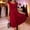 *Red, variant on ClodeEU Women's Velvet Sleeveless Dress with Ruffle Collar ,Elegant Slim Fit Dress Blue,Womens Plus XXL