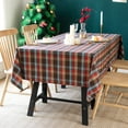 thumbnail image 2 of Nvzi Plaid Christmas Tablecloth 55 x 118 Inch , Heavy Duty Table Cover for Winter, Party & Holiday, Coffee, 2 of 2