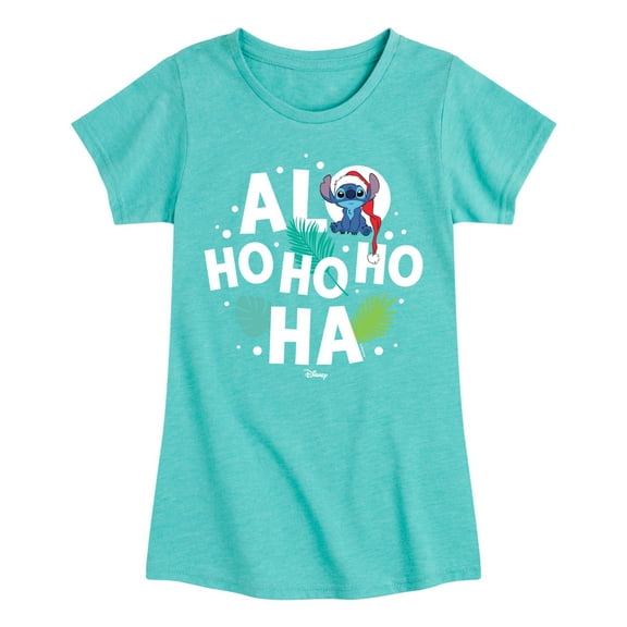 Lilo & Stitch - Alo Ho Ho Ho Ha - Girls Fitted Short Sleeve Tee