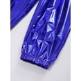 thumbnail image 6 of YONGHS Kids Girls Boys Shiny Metallic Dance Pants Modern Hip Hop Jazz Dance Costume Trousers Blue 11-12, 6 of 7