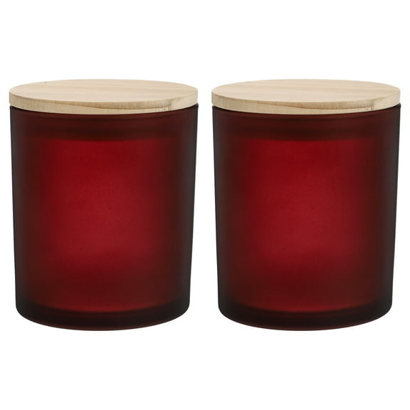 Raindrops 2Pcs Red Glass Containers for Tea Lights Holders Stylish Candlestick Holders Home Decor Weddings