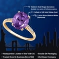 thumbnail image 3 of Gem Stone King 10K Yellow Gold Purple Amethyst and White Diamond Engagement Ring for Women | 2.42 Cttw | Oval 10X8MM | Gemstone February Birthstone | Available in Size 5,6,7,8,9, 3 of 7