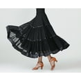 thumbnail image 3 of Whitewed Sash Trimmed Mesh Ballroom Skirt Latin Dance Practice Performance Circle, 3 of 6