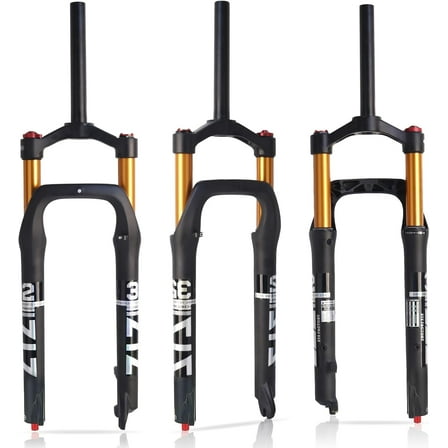ZTZ 26 * 4.0 inch Fat Tire MTB Air Suspension Fork - Ultralight Rebound Adjustment Front Fork,120mm Travel, 135mm Spacing Hub，9mm QR，Crown Lockout， Ideal for Snow Beach XC Mountain Bikes