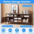 thumbnail image 5 of Industrial TV Stand for 55"/60"/65" Inch TVs with Adjustable Shelf, Entertainment Centre with 2 Door & Open Shelf, Rustic Brown, 5 of 10