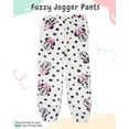 thumbnail image 3 of Disney Minnie Mouse Toddler Girls’ Sherpa Outfit Set - Two Piece Fuzzy Zip-Up Hoodie Jacket & Jogger Pants with Allover Print (Ivory, 3T), 3 of 5