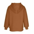 thumbnail image 5 of AINIYS Girls Half Zip Hoodies Pullover Solid Color Long Sleeve Casual Fall Winter Tops with Pockets Brown 9 Years, 5 of 8