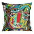 thumbnail image 1 of RYLABLUE Peinture Numérique Abstraite Originale de Visage Humain Composition Colorée Jeter Taie d'Oreiller Housse de Coussin, 1 of 1