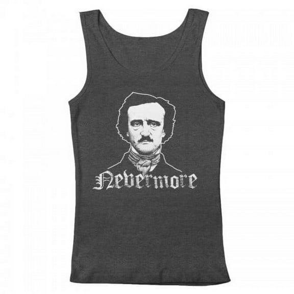 GEEK TEEZ Nevermore Original Artwork Inspired by Edgar Allan Poe Men's Tank Top Charcoal Small
