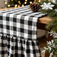 thumbnail image 3 of LIORAGLJ Double-Sided Black & White Plaid Christmas Table Runner 13×55in Dining Window Decor, 3 of 6