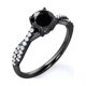 thumbnail image 4 of JeenMata Anillo de Compromiso con Punta de Diamante Negro y Moissanita Creados en Laboratorio de 1 Ct con Detalles Pavé y Diseño Infinito, 4 of 6