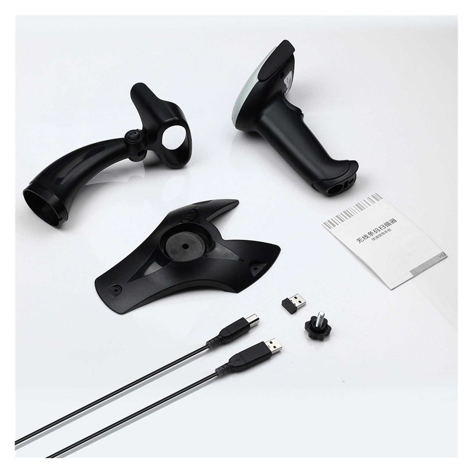 Wireless 2D Barcode Scanner With Adjustable Stand Bluetooth 2.4G Wireless USB Wired Handheld Barcode Reader 1D QR Scanner ,Easy to Operate