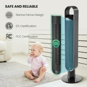 MaxKare 40 Tower Fan, 75° Oscillating Quiet Cooling Bladeless Fan with 12H Timers, 3-Speed & 3-Mode, Black