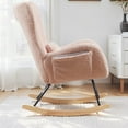 thumbnail image 7 of EBQOSK Rocking Chair Nursery, Modern Rocking Chair with High Backrest Pink, 7 of 7