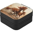 thumbnail image 5 of GZHJMY Horse Leather Jewelry Box,Portable Mini Jewelry Case Traveling Jewelry Organizer for Rings Necklaces Bracelets Earrings, 5 of 7