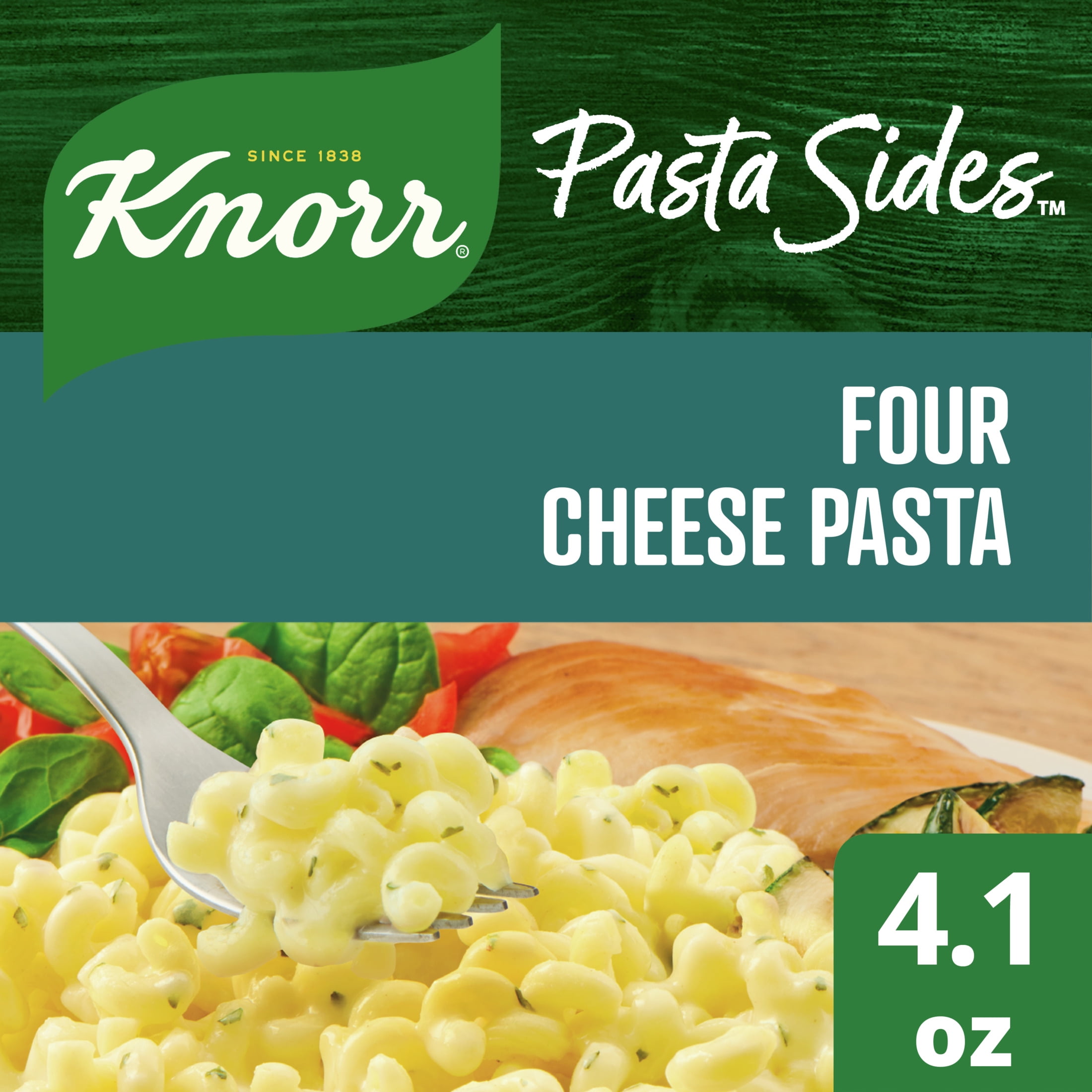 Knorr Pasta Sides Four Cheese Pasta, Cooks in 10 Minutes, No Artificial Flavors, No Preservatives, No Added MSG 4.1 oz