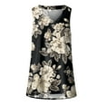 thumbnail image 6 of Fshinging Women Vintage Flower Print Tank Tops Summer Loose V Neck Sleeveless Shirts Fashion Clothing Camisoles, 6 of 7