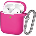thumbnail image 1 of Cover Compatible with AirPods Case, Soft Silicone Protective Covers Skin (Front LED Visible) Designed for Airpod 2/ AirPod 1 Cases with Keychain Accessories, Women Girls Men Boys,Rose, 1 of 5