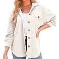 thumbnail image 2 of IMENGL Cable knit shacket lightweight long sleeve, White M, Size M-2XL, 2 of 9