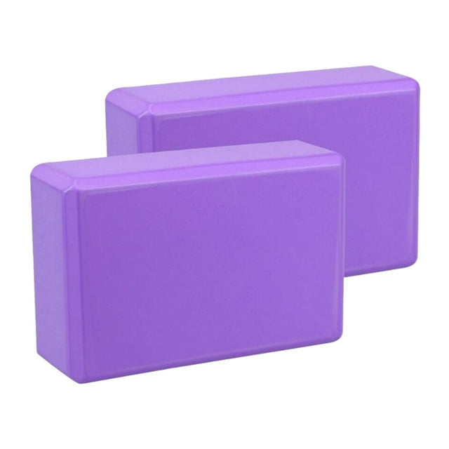 2 bloques de yoga, accesorios de yoga, ejercicios de práctica de estabilidad y fuerza suaves. Púrpura