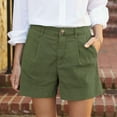 thumbnail image 2 of vigerkar Women Linen Shorts Summer Casual Chino Shorts High Waisted Bermuda Shorts Dressy Wide Leg Shorts with Pockets AG, XL, 2 of 5