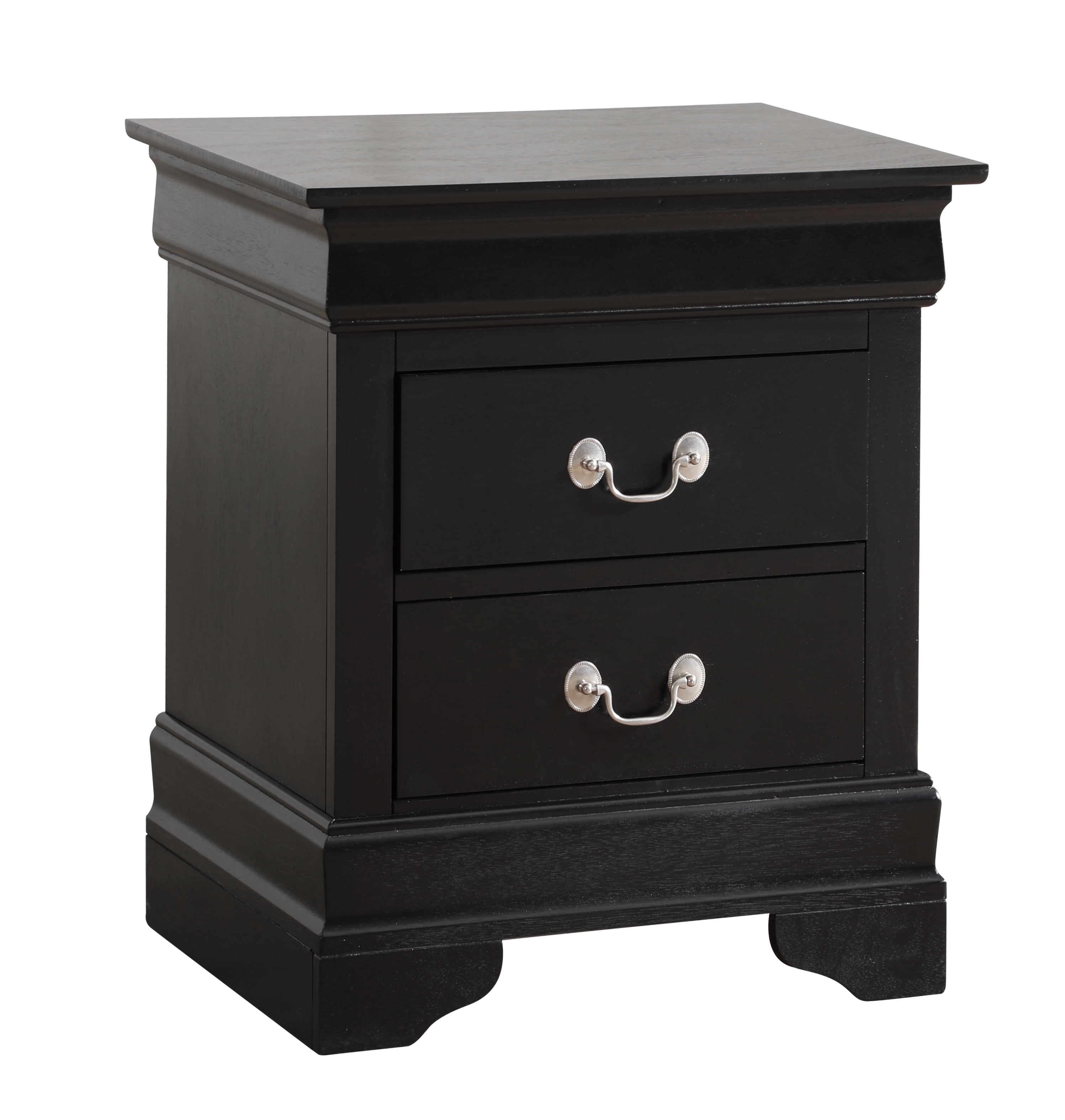 Glory Furniture LouisPhillipe Nightstand in Black Color