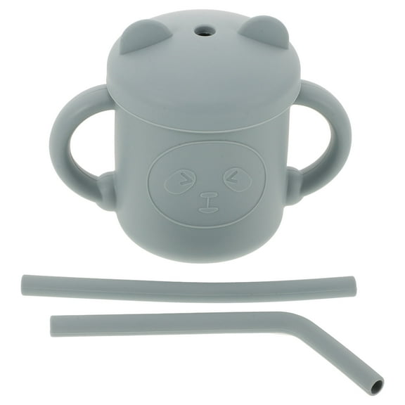 TABLZONE Dark Silicone Toddler Training Cups 8oz with Ergonomic Handles and Spillproof Design for Kids