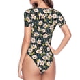 thumbnail image 4 of Naloa Flowers Women's Short-Sleeved Onesie, One-Piece Swimsuit for Parties, dates, clubs - Medium, 4 of 9