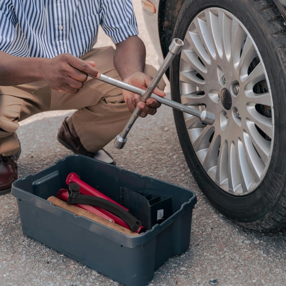 TEHAUX Portable Tire Repair Tool with High Precision Black Plastic Handle for Dynamic Balancing Machines, Compatible with All Vehicle Types