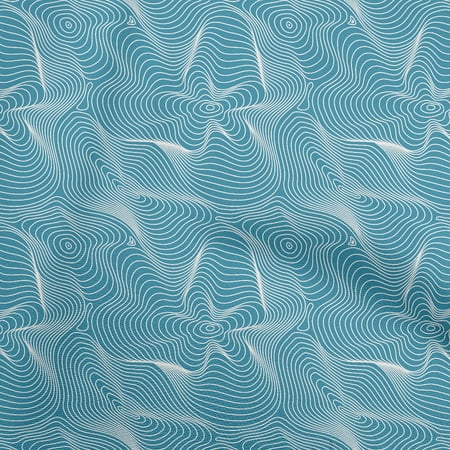oneOone Viscose Chiffon Teal Blue Fabric Moire Dress Material Fabric Print Fabric By The Yard 42 Inch Wide
