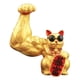 thumbnail image 1 of Figura decorativa de gato chino, regalo con brazo gigante fuerte y musculoso que abre el brazo. oro rico, 1 of 8