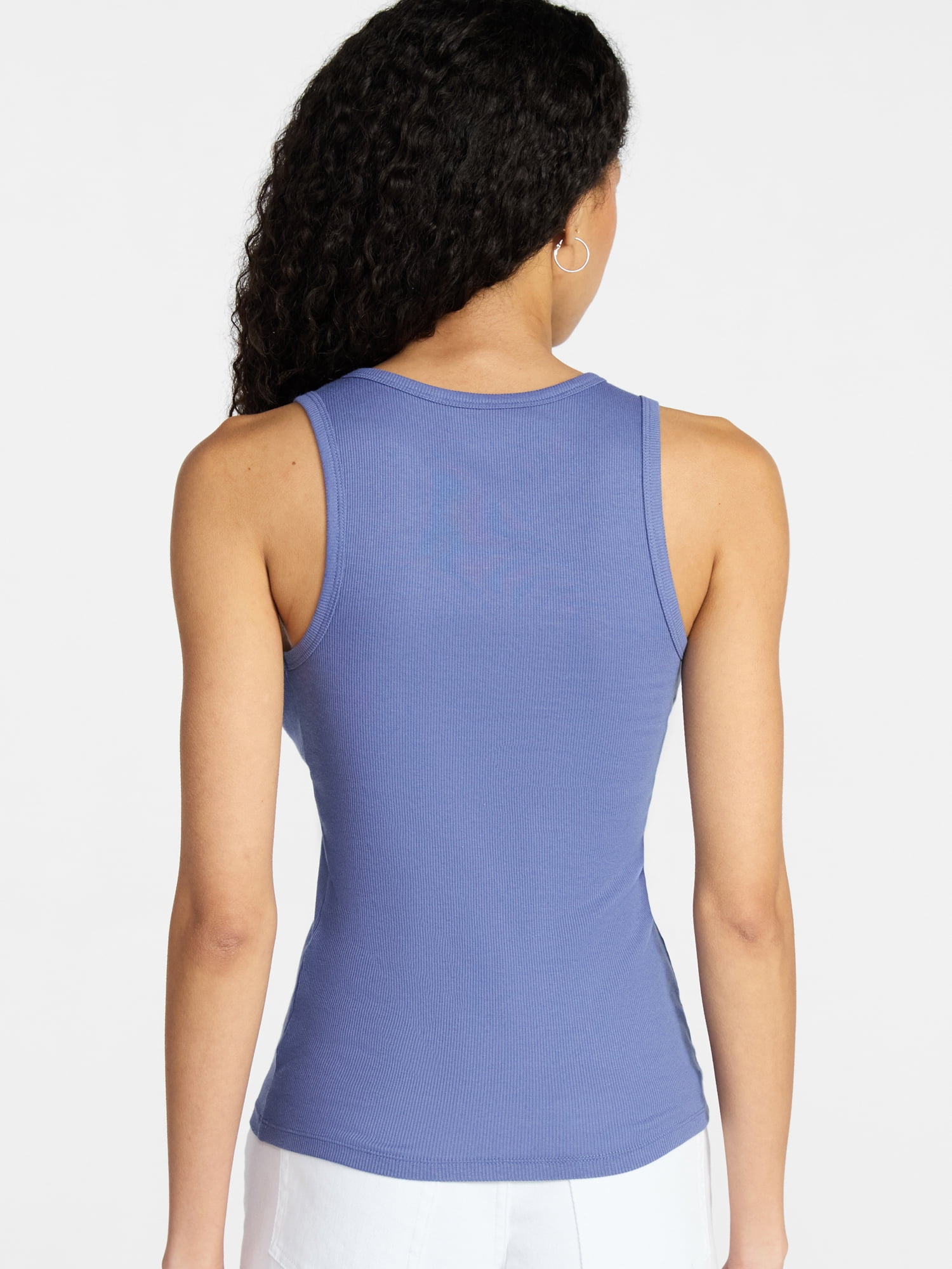 No Boundaries Ribbed High Neck Tank Top, Women's XXS-XXL