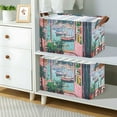 thumbnail image 2 of Yayeee Foldable Storage Basket for Shelves with Handles Waterproof Cloth Bins, Pink Door, 2 of 7