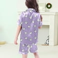 thumbnail image 5 of Girls 3pc Pajama Set Button-Down Pjs Short Sleeve Long Pants with Shorts Cute Patterns Valentine's Day Pajama Outfit with Pockets Loung Sets Silk Nightwear 3 Piece Sleepwear, 5 of 5