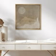 thumbnail image 2 of PixonSign Framed Canvas Wall Art Grunge Dark Brown Minimal Landscape Print Abstract Fine Art Decorative Artwork Boho Relax/Zen Nordic for Living Room, Bedroom, Office - 24"x24" Natural, 2 of 5
