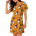 thumbnail image 2 of Fotbe Halloween Witches Gnome Bata de Dormir para Mujer con Estampado, Camisón de Algodón de Manga Corta, Ropa de Dormir Casual, 2 of 6