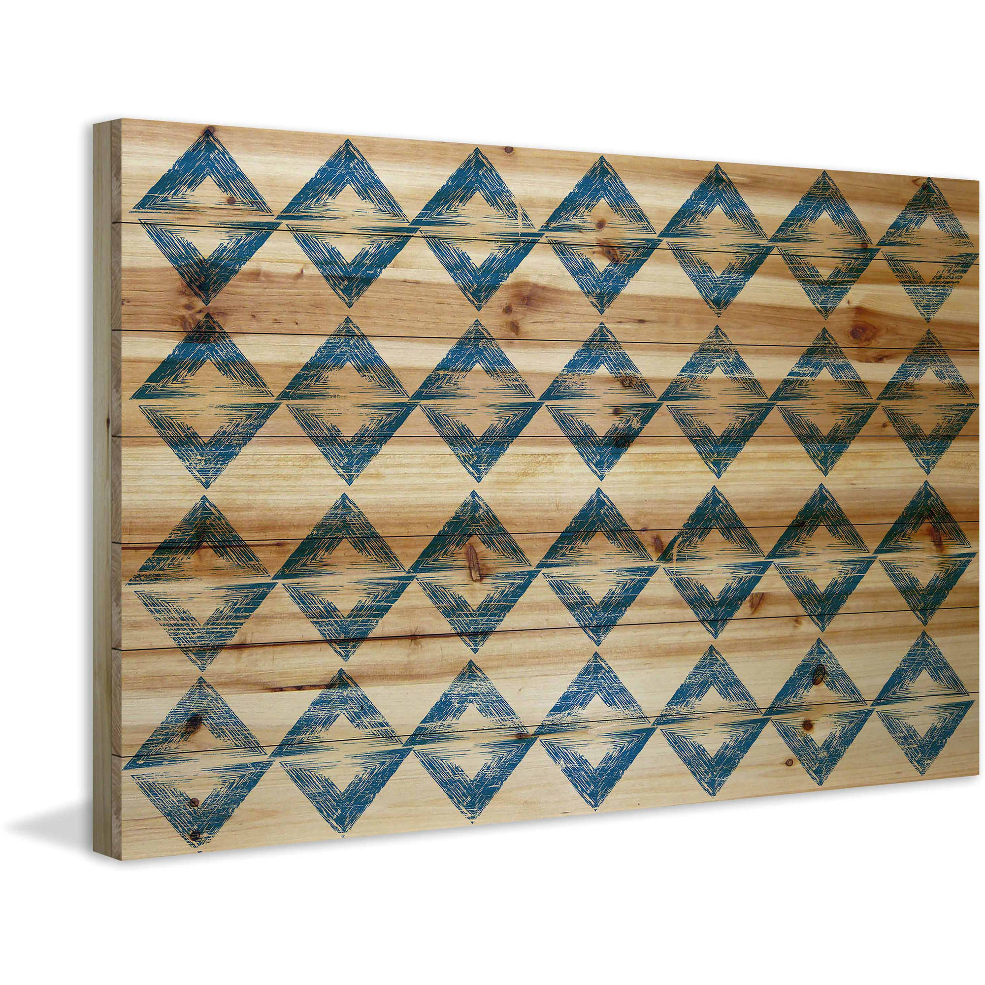 Marmont Hill - "Square Symmetry" Painting Print on Natural Pine Wood