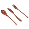 thumbnail image 3 of Fugacal Wooden Cutlery Set Scratch Proof Portable Spoon Fork Cutter Tableware With Box For Dessert Salads Noodles,Wooden Tableware For Travel, 3 of 8