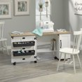Sauder Storage Sewing and Craft Cart, Soft White/Oak Top