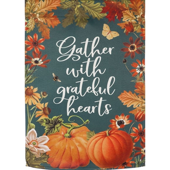 Evergreen Suede Reflections House Flag - Fall Garden Gather